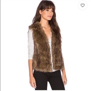 JACK by B.B. Dakota Faux Fur Vest Brown Black Tan Medium